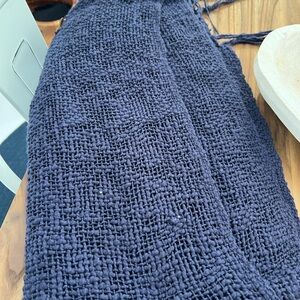 navy cotton weave large scarf